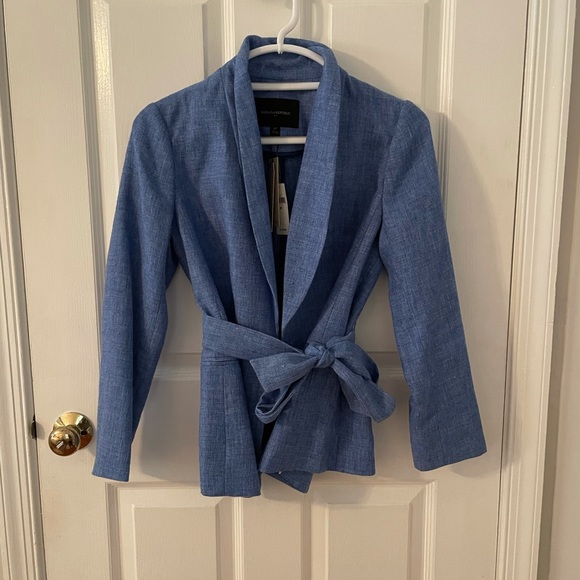 NWT Banana Republic Chambray Tie Blazer/Jacket 2P - Picture 5 of 5